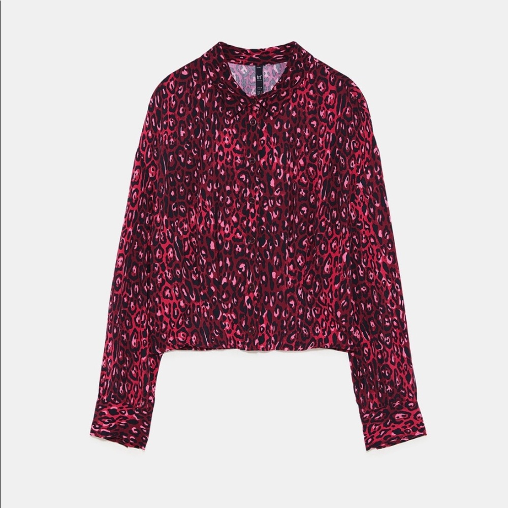 ZARA TRF Collection Printed Cropped Top